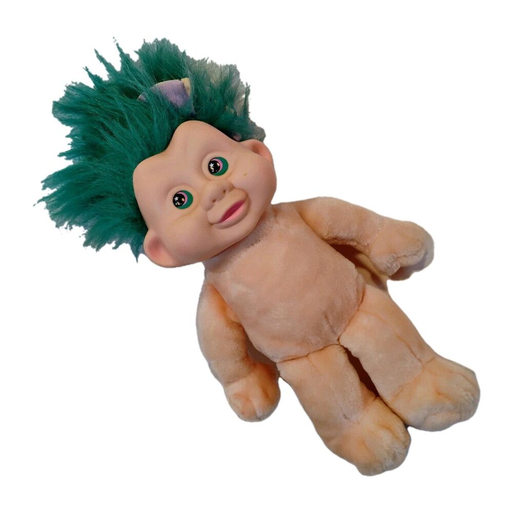 Vintage Magic Trolls Baby 12" Plush Doll Toy 1991 Applause